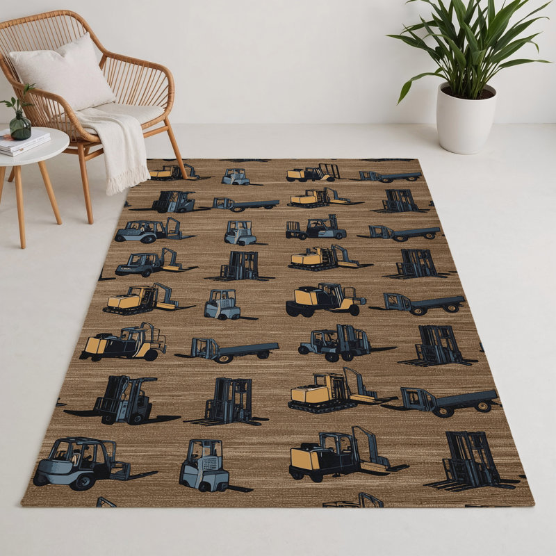 Tapis intérieur et extérieur brun Transport, Rectangulaire 3 pi x 5 pi
