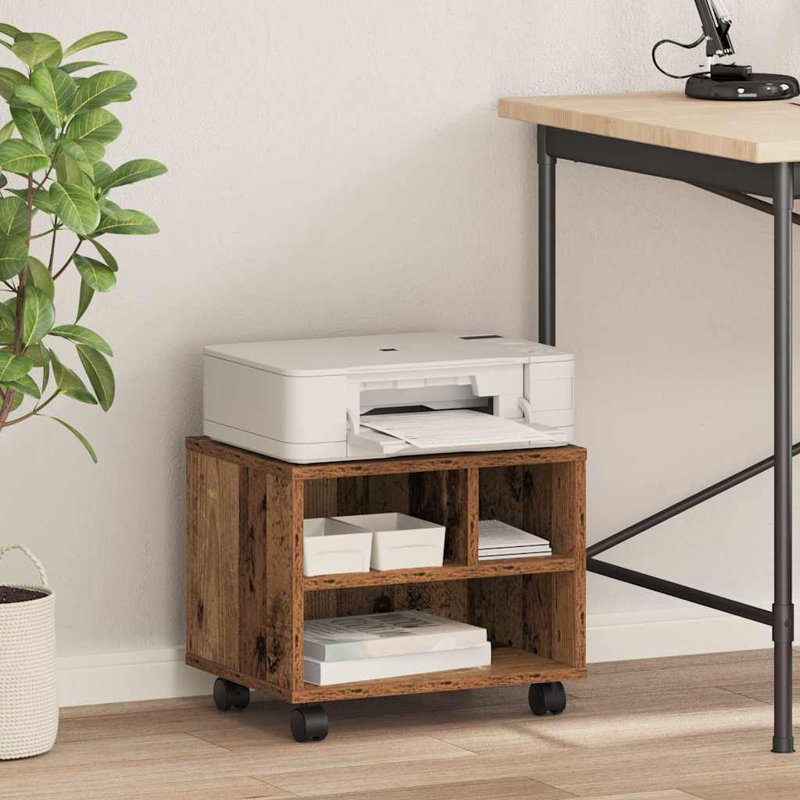Printer Stand, 33.5cm H x 41cm W x 32cm D, Old Wood