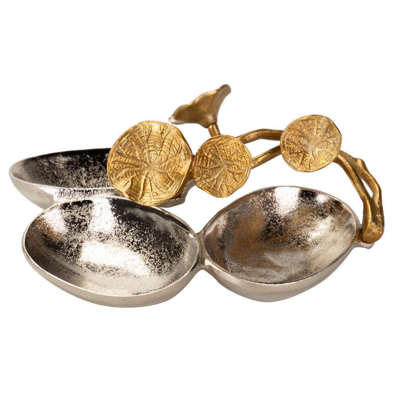 Aluminum Tray, Silver/Gold