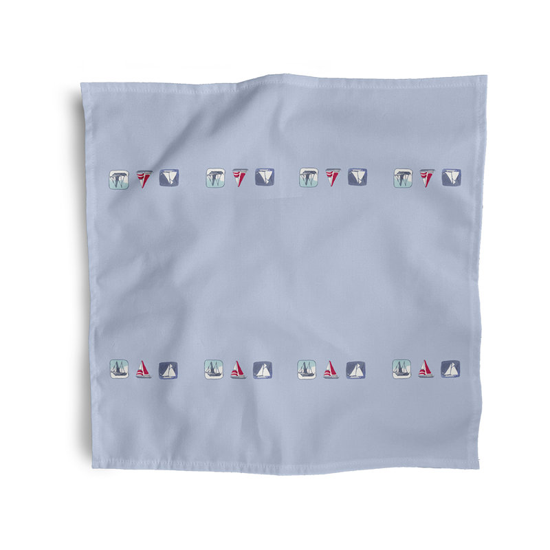Hare Boat Trio Napkins, Blue