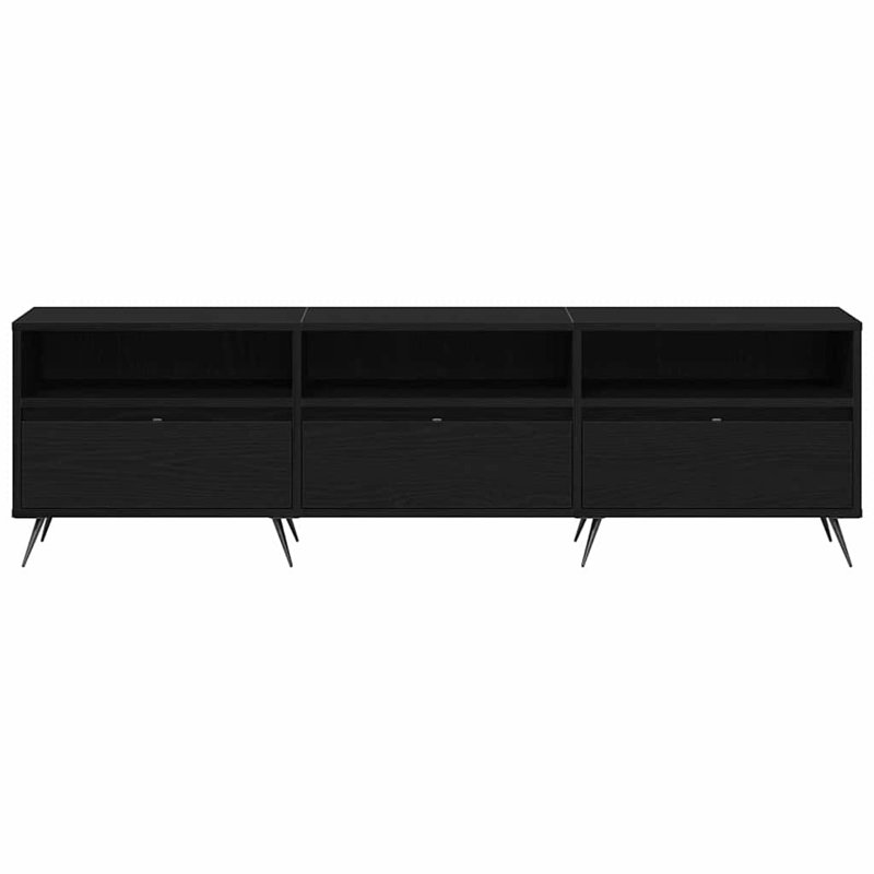 TV Cabinet 150 X 30 X 44.5 Cm Engineered Wood, Black Oak