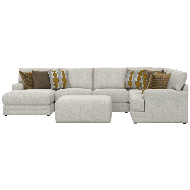 Canapé modulaire 3 pièces Aguilar avec sièges confortables, 9 coussins décoratifs inclus et 1 repose-pieds 46 po inclus
