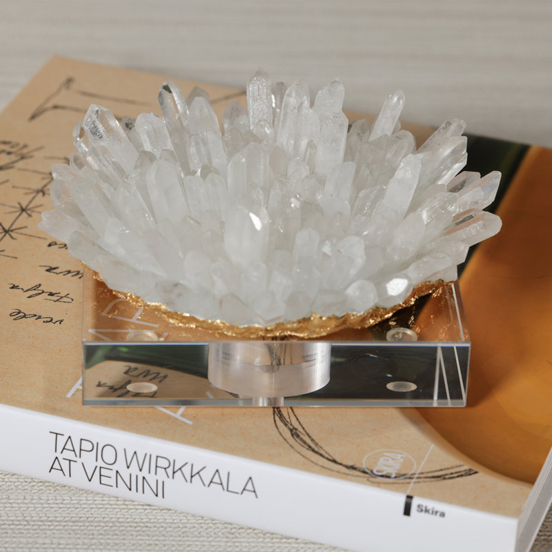 Clear Crystal Cluster Decorative Accent with Acrylic Base, Small