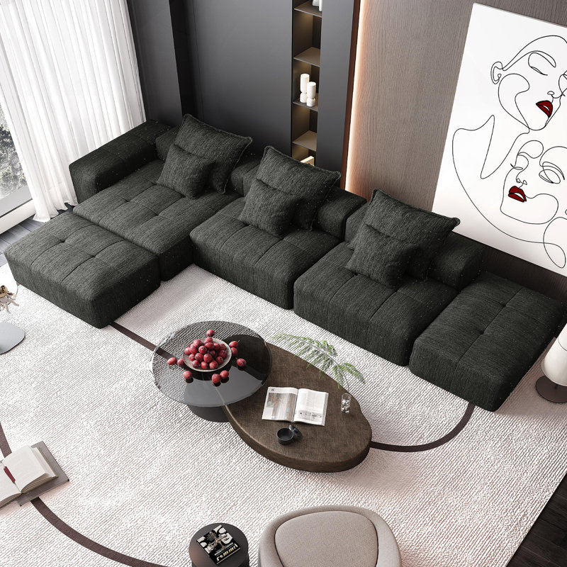 Canapé modulaire surdimensionné Modern, Noir