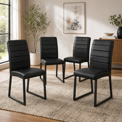 Vesta Modern Faux Leather Upholstered Dining Chairs (Set of 4)