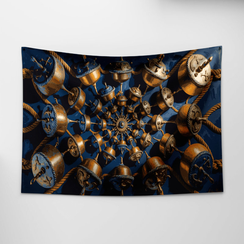Tapisserie murale Nautical Ship, 68 po x 80 po
