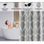 180×200cm Weighted 130GSM Polyester Shower Curtain, Waterproof Anti-Mould with 12 Rings-164902553