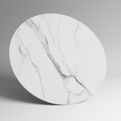 Round Sintered Stone Table Top 42" Indoor/Outdoor · Scratch & Heat Resistant · Fits Any Base, Suitable For DIY Countertop Renovation, Restaurant Table, Coffee Table, Dining Room Table, Patio Table, Party...