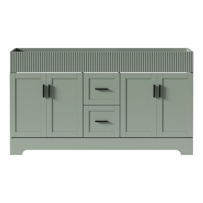 60" Double Bathroom Vanity Base Only, Sink Top Not Inlcuded