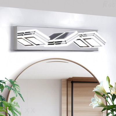 52" Bathroom Vanity Light - 8-Light LED, Modern Sleek Over-Mirror Wall Mount