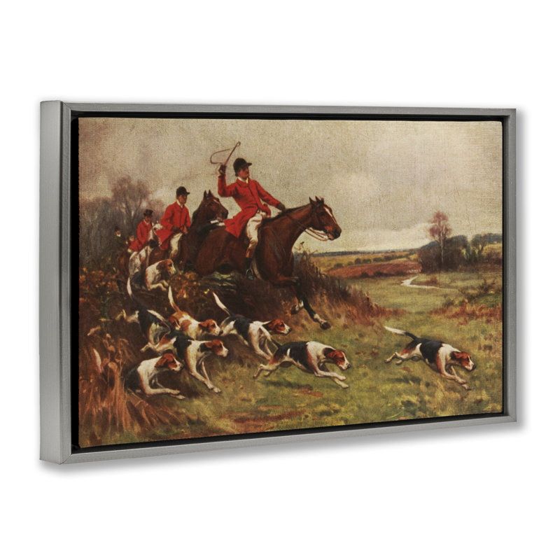  Toile de chasse à la campagne par Tina Higgins Designs, Inc., H 21 po x l 31 po, Cadre gris