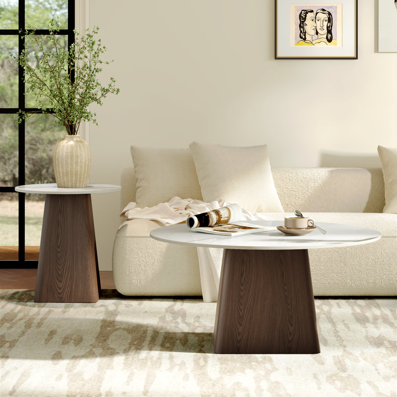 Ensemble de tables basses 2 pièces Ambridge, 31.5" + 15.7", 2, Neige