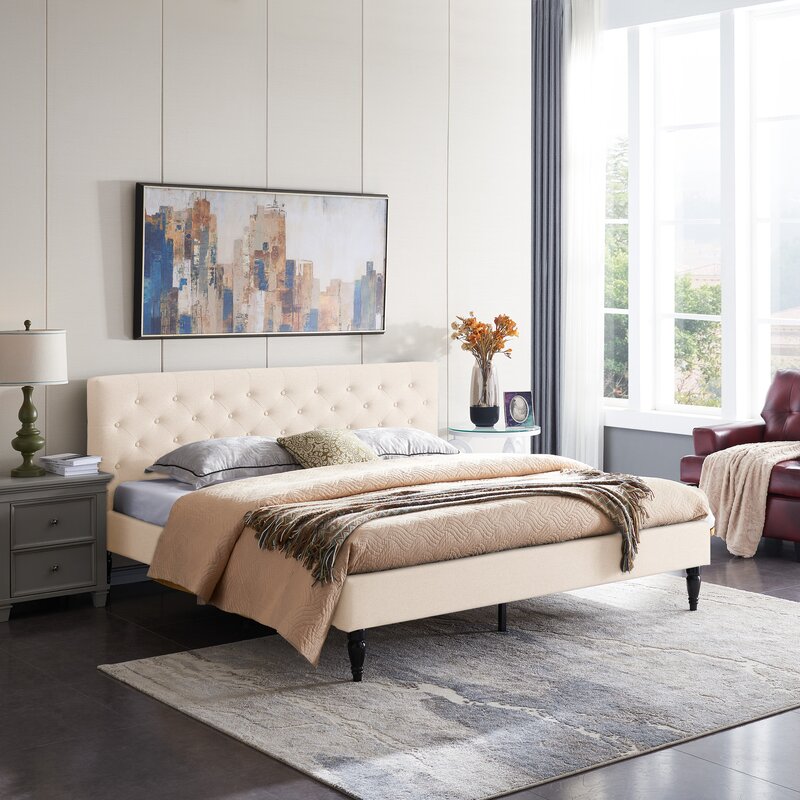 Red Barrel Studio® Atterbury Upholstered Platform Bed & Reviews | Wayfair