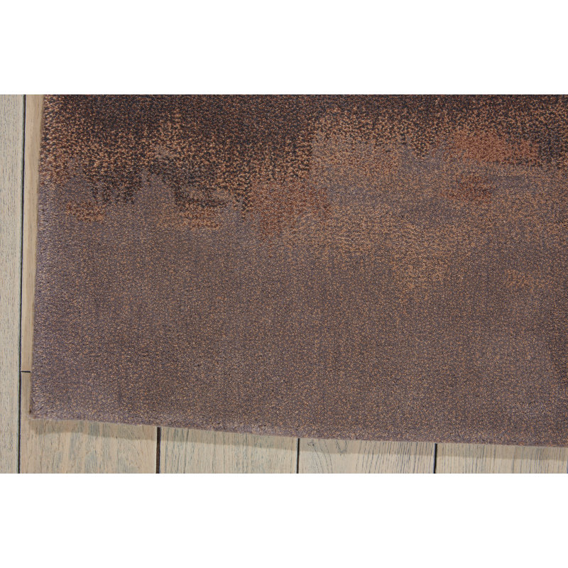 Wool Abstract Area Rug in Slate/Brown, Rectangle 5'6" x 8'