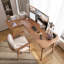 Bureau brun en bois massif en forme de L-108295808-108295805