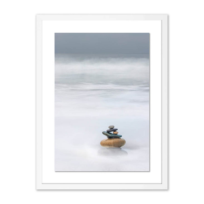 Zen In The Surf Print by Shawn Thomas, White, 24" H x 18" W x 1.5" D