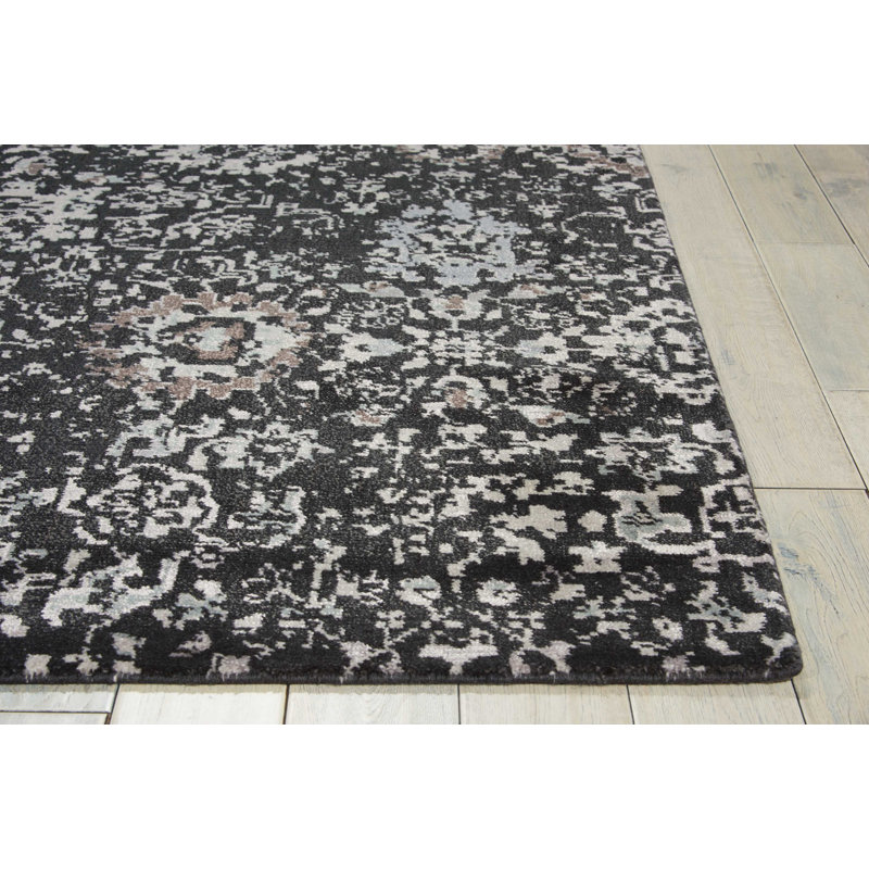 Tapis noir moderne Cannes, Rectangle 5 pi 6 po x 8 pi