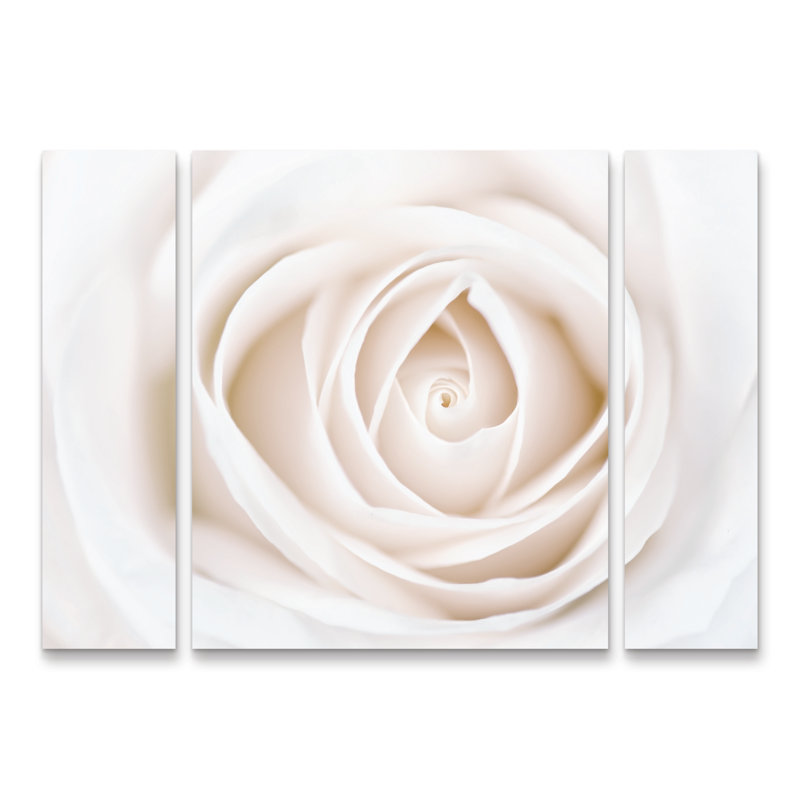 Ensemble de 3 panneaux Cora Niele «White Rose», H 30 po x l 41 po x P 2 po