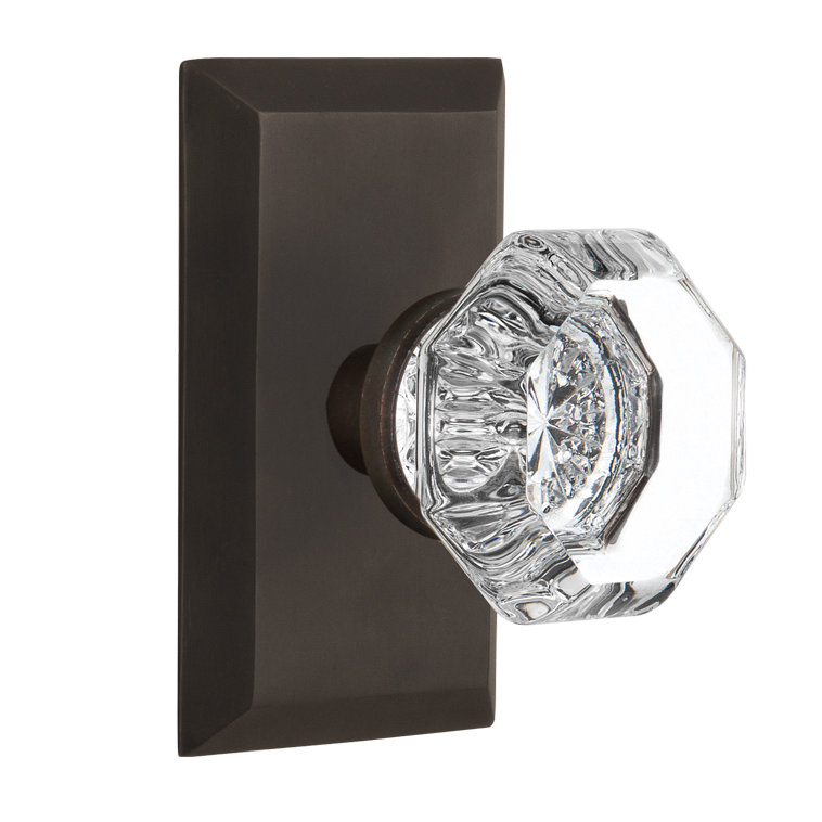 Plaque Studio avec bouton de porte Waldorf, Bronze frotté à l'huile