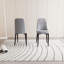 2 pièces de chaises de cuisine en cuir PU gris, avec une apparence élégante et des pieds en métal noir pour deux coussins confortables, des pieds, un look élégant gris