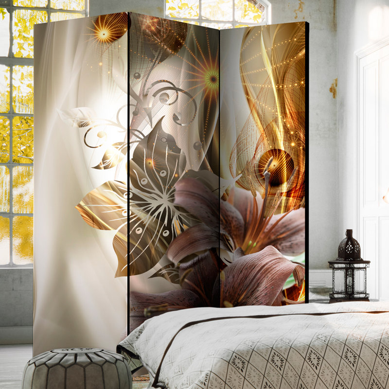 Solid Wood Folding Room Divider, 3