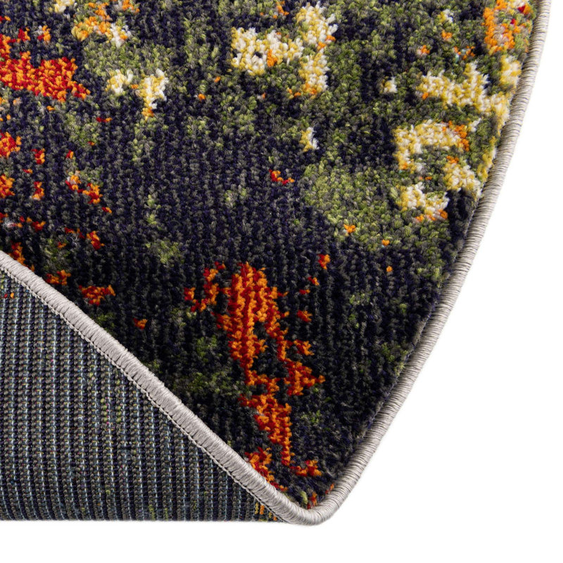 Ansela Abstract Indoor Rug, Round 5'3"