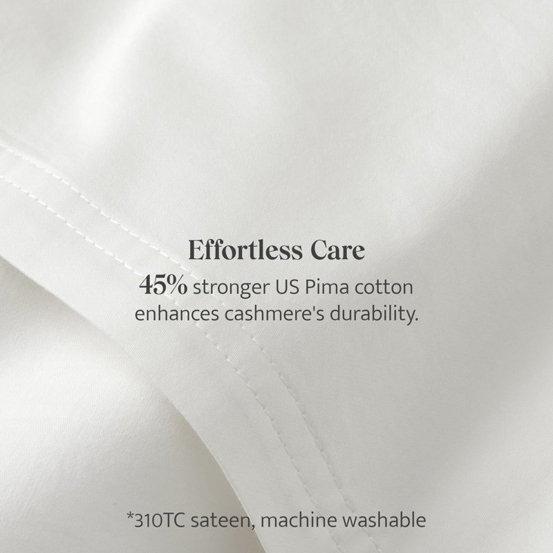 Ensemble de draps en coton à double point Cashmere Pima, Ensemble de draps pour lit double, Crème