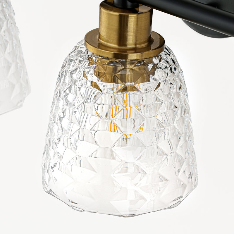 23-inch 3-light Wall Sconce Grid Glass, 3