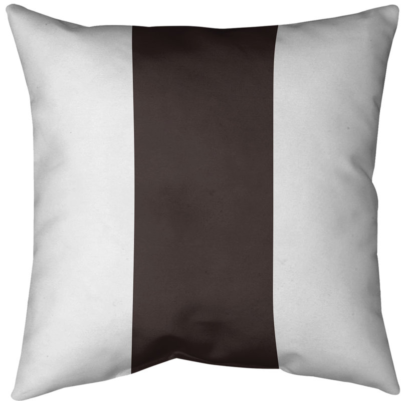 Housse de coussin, 20 po x 20 po, Blanc / Brun, Faux lin