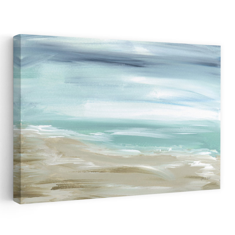 Beachscape I Abstract Contemporary Beach Landscape Wall Art Print, 30.48cm H x 45.72cm W