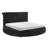 1pc Unique Round Plush Black Velvet Button-Tufted Detailing Storage Bed-979590756