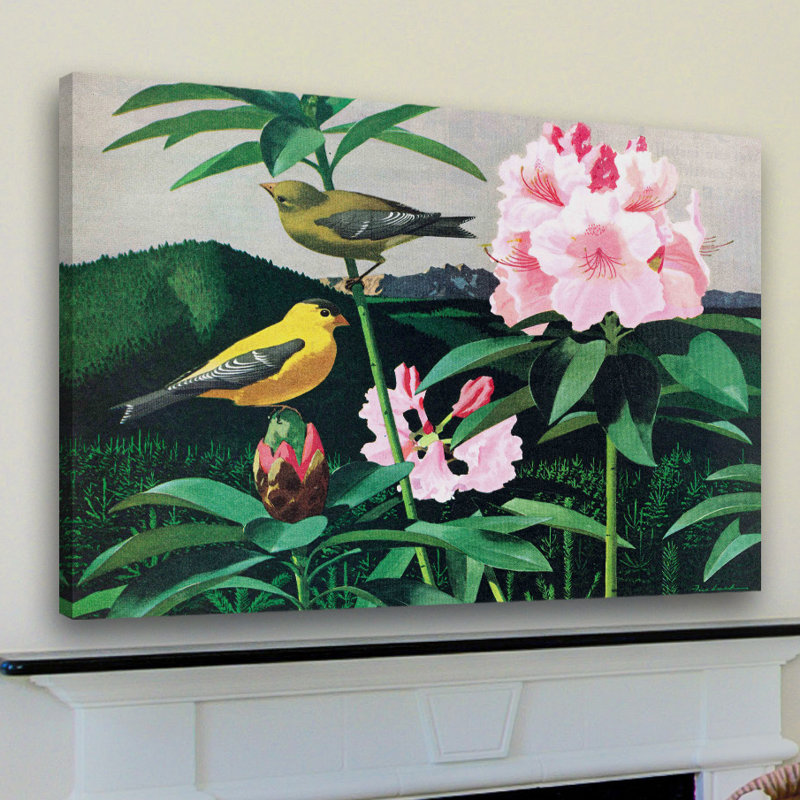 « goldfinch », reproduction d’art sur toile tendue, H 12 po x l 18 po x P 1,5 po