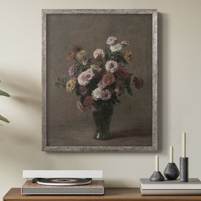 Impression florale vintage encadrée CXIX - bois massif