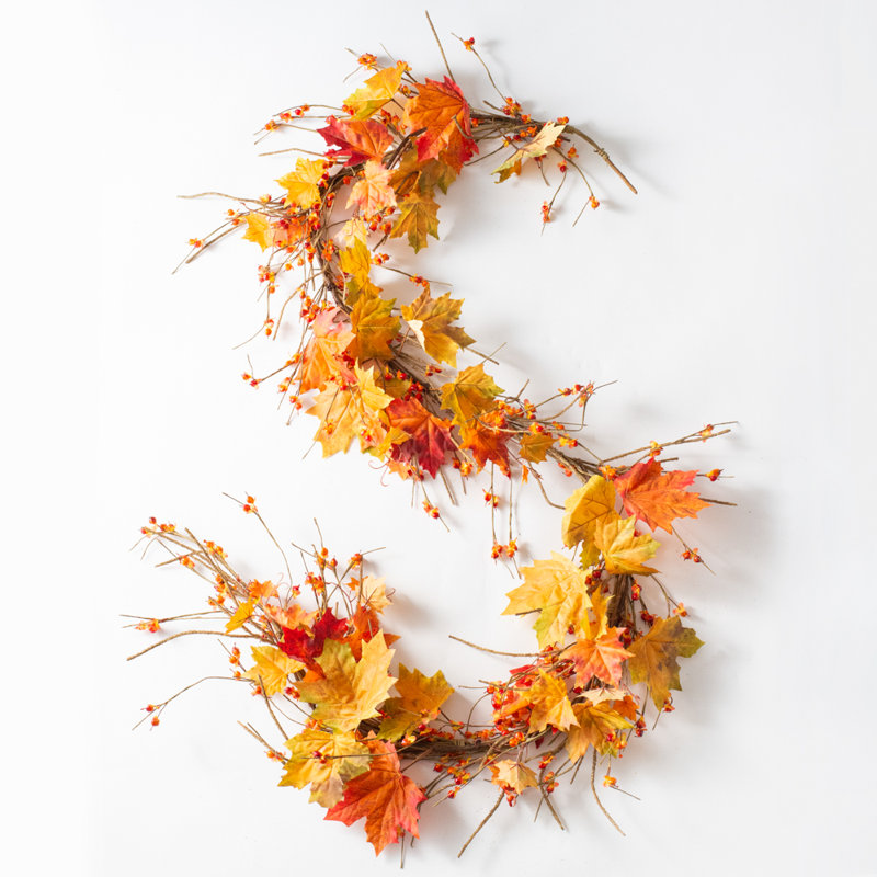 Faux Maple Garland, 8' L