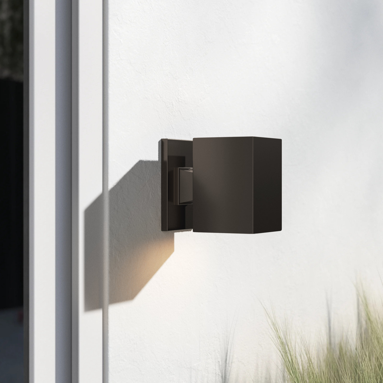 Dyer Single Light Outdoor Wall Light, Bronze, 7" H x 5" W x 5" D, No