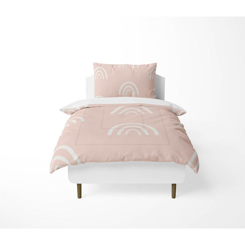 Ensemble d'édredon léger Plain Bows Match, Rose