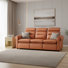 87'' Gray Faux Leather 3-Seat Storage Recliner Sofa And 19'' Side Table