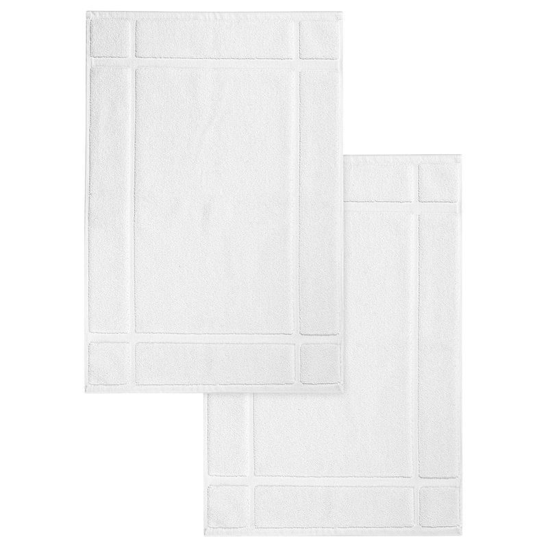 Tapis de bain - pour plancher de salle de bain - Très absorbant - Lavable à la machine, L 20 po x L 34 po, Blanc