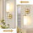 Modern Hardwired Wall Sconces Set Of 2 With Milk Glass Shade, Brushed Gold Vanity Light Fixtures For Bathroom Mirror, Bedroom, Hallway, Kitchen, Stairs