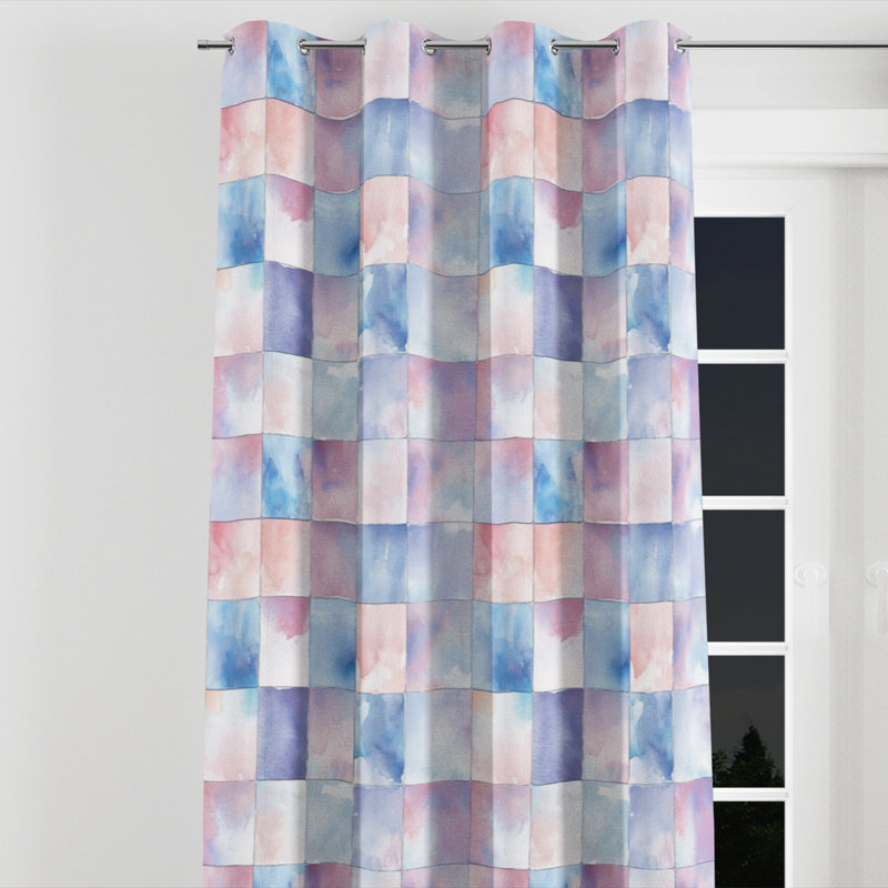 French Country Curtains for bedroom - Transitional Bolanger Grommet Curtain - 1 Panel, 52" W x 108" L, Silver Grommets