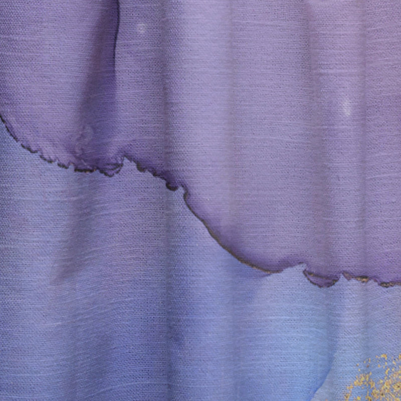 Bleu et mauve, luxe, abstrait, fluide, art X III - rideau en velours moderne - obscurcissant - 1 panneau, L 52 po x L 63 po