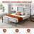 Modern Horizontal Slat Metal Bed Frame with Headboard and Footboard-1348365056-1348365069
