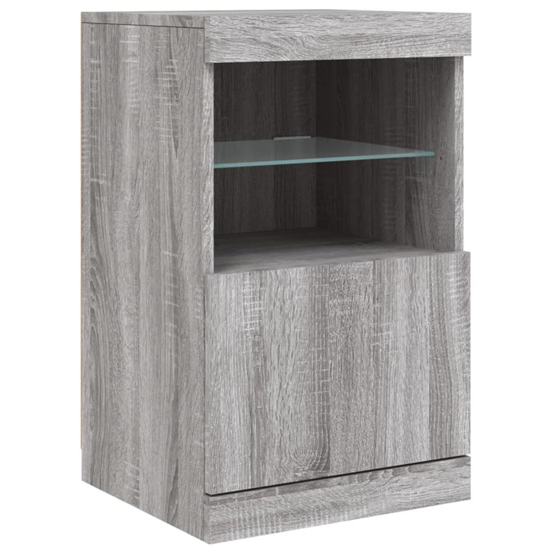 Sihi 41 cm W Glass Sideboard, Grey