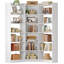 Bibliothèque d'angle, bibliothèque à 7 niveaux avec rangement, bibliothèques d'angle avec déflecteurs, étagère pour salon, bureau à domicile, chambre à coucher-1232632760