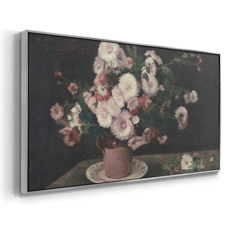 Botanical Series-CECXCVII- Toile tendue avec châssis tendue, prête à être accrochée, H 21 po x l 41 po, Argent argent