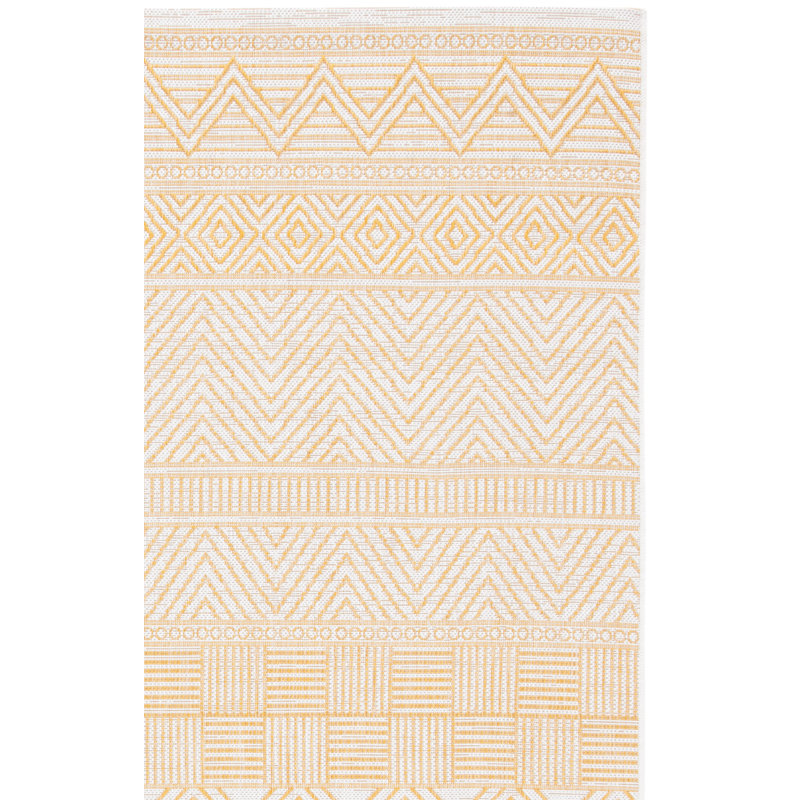 Mertens Southwestern Yellow Indoor/Outdoor Area Rug, Rectangle 6'7" x 9'6"
