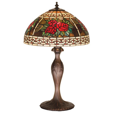 Roses And Scrolls Metal Table Lamp