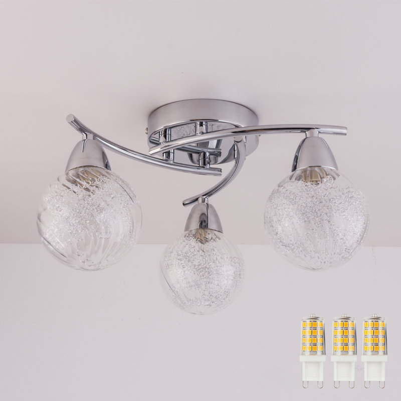 Louth Glass Semi Flush Mount, Warm White