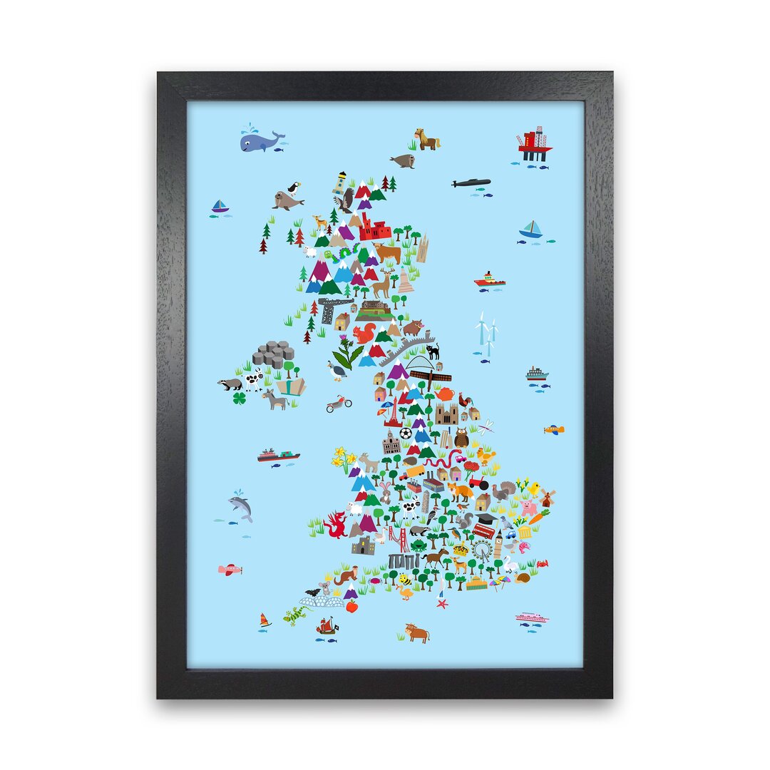 Wandbild Animal Map of Great Britain von Michael Tompsett