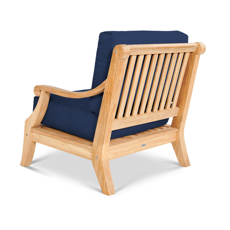 Sonoma Teak Club Chair With Cushion In Antique Beige, Canvas Canvas Sunbrella® Canvas, Natural Sanded